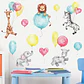 Animales bebés y globos | Vinilo sticker pared  - Miniatura 4