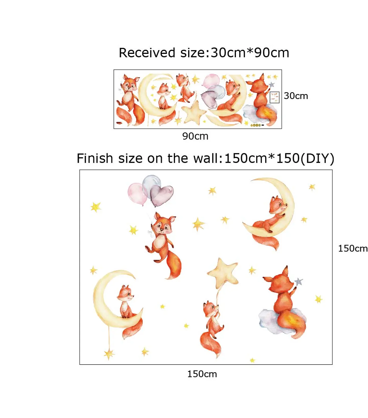 Zorritos Soñadores | Lámina Vinilo Decorativa Infantil 90 × 30 cm 7