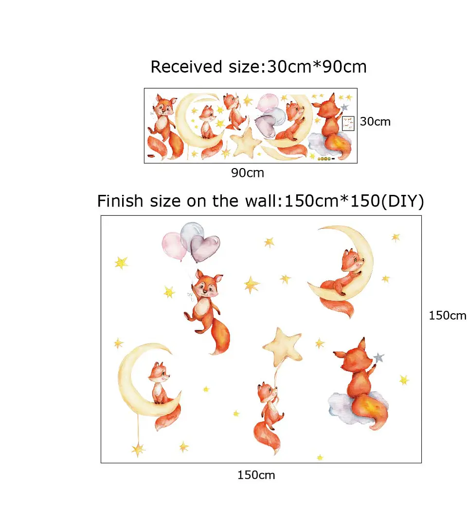 Zorritos Soñadores | Lámina Vinilo Decorativa Infantil 90 × 30 cm 7