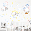 Elefantes durmiendo en acuarela | Vinilo sticker pared