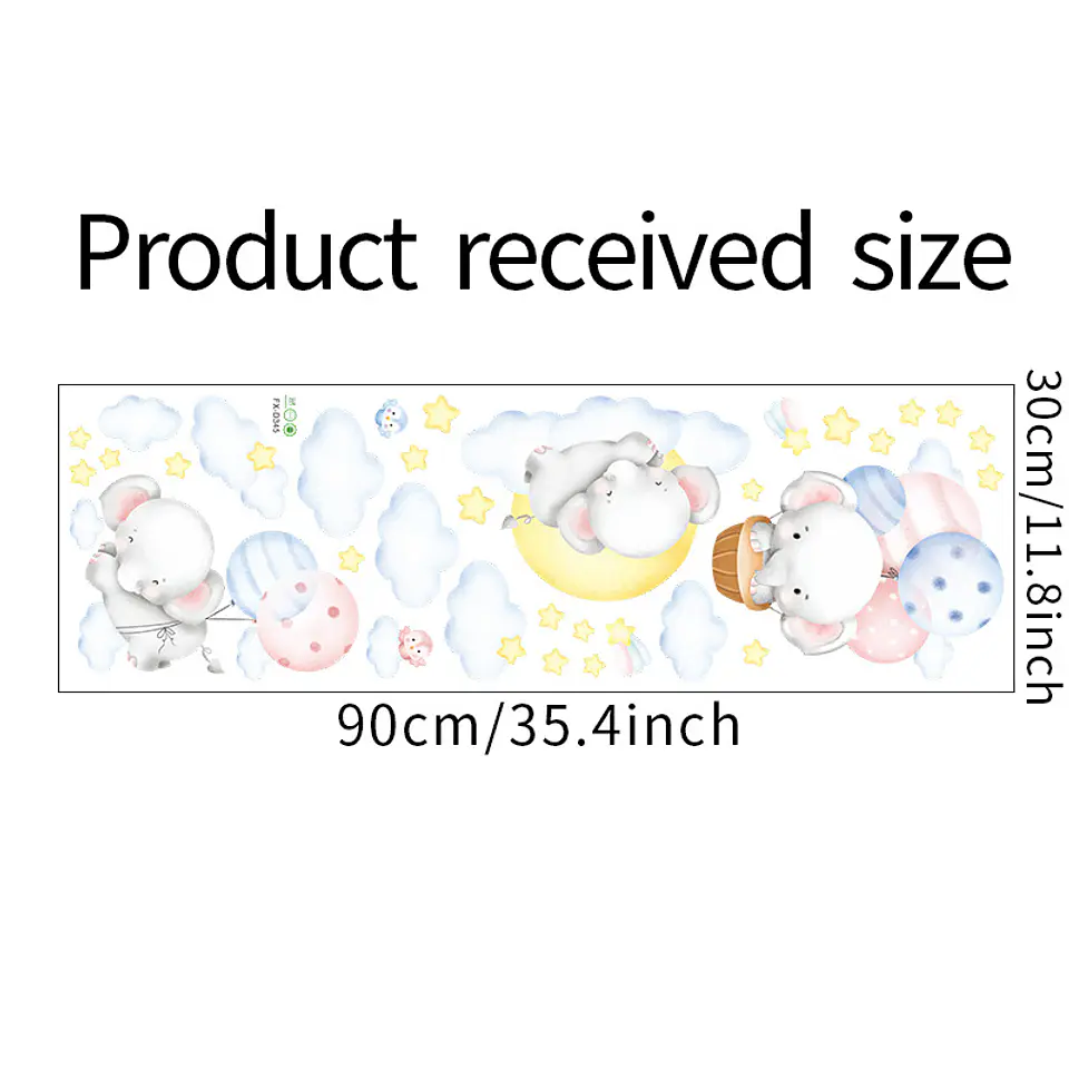 Elefantes durmiendo en acuarela | Vinilo sticker pared 7