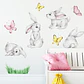 Preciosos conejos en acuarela | Vinilo sticker pared - Miniatura 1