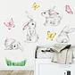 Preciosos conejos en acuarela | Vinilo sticker pared - Miniatura 2