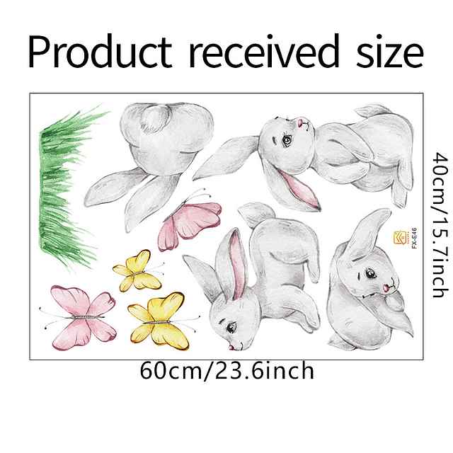 Preciosos conejos en acuarela | Vinilo sticker pared