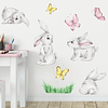 Preciosos conejos en acuarela | Vinilo sticker pared