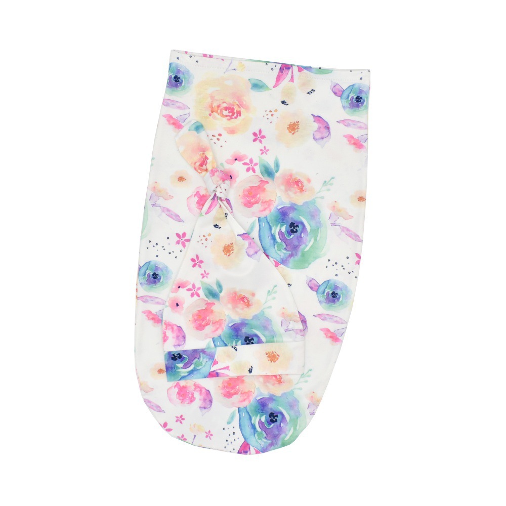 Flores en acuarela | Manta saquito y gorro 4