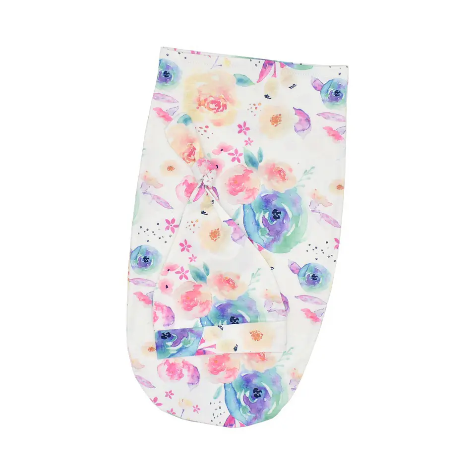 Flores en acuarela | Manta saquito y gorro 4