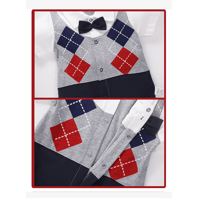 Señorito hermoso rombos | Enterito manga corta niño