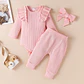 Dulzura mía | Conjunto pilucho, pantalones y cintillo - Miniatura 1