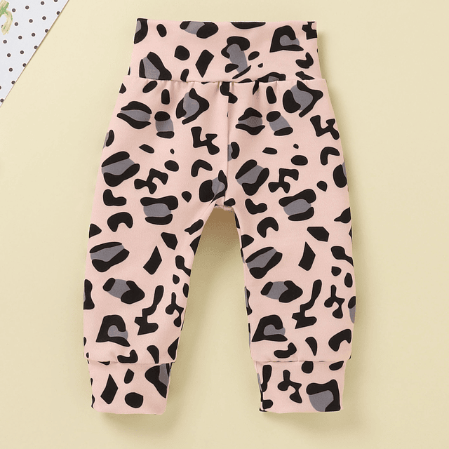 Animal print | Conjunto pilucho, pantalón y cintillo niña
