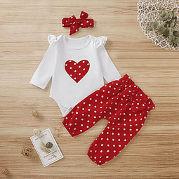 Corazoncita | Conjunto pilucho, pantalones y cintillo