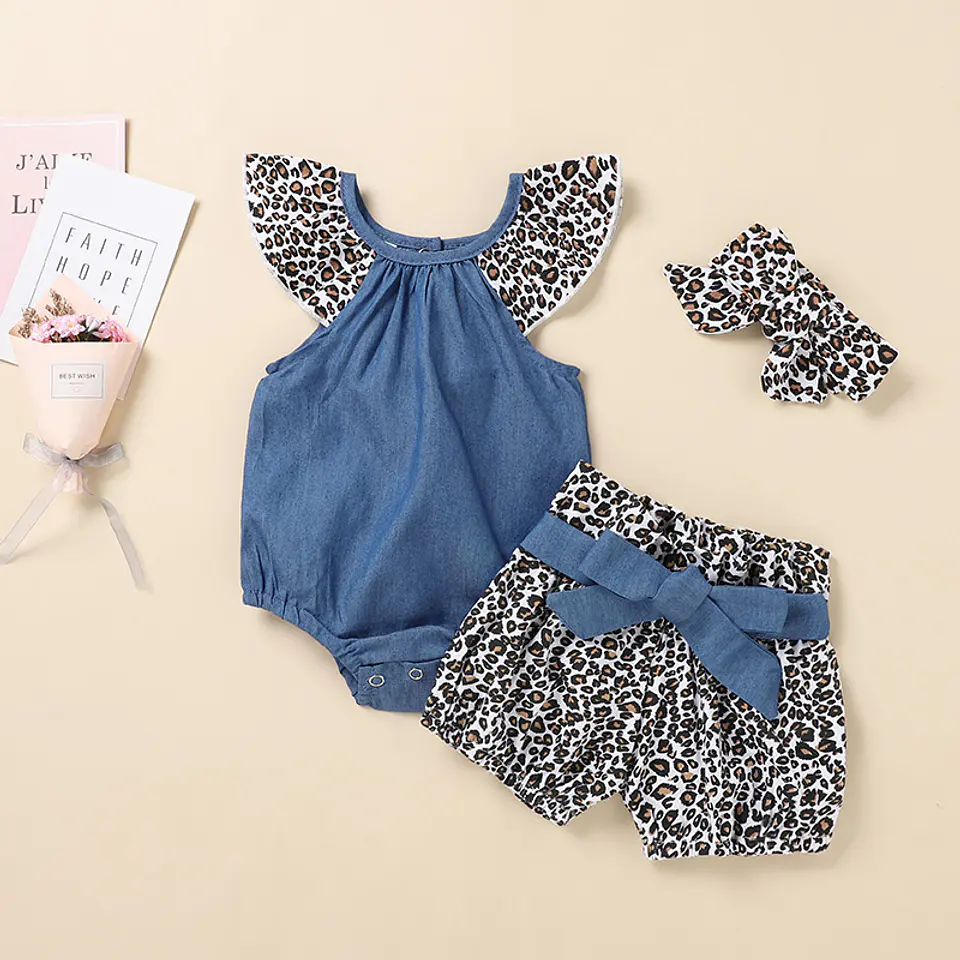 Animal print | Conjunto pilucho, pantalón corto y cintillo 1