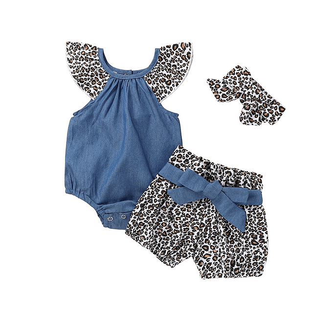 Animal print | Conjunto pilucho, pantalón corto y cintillo
