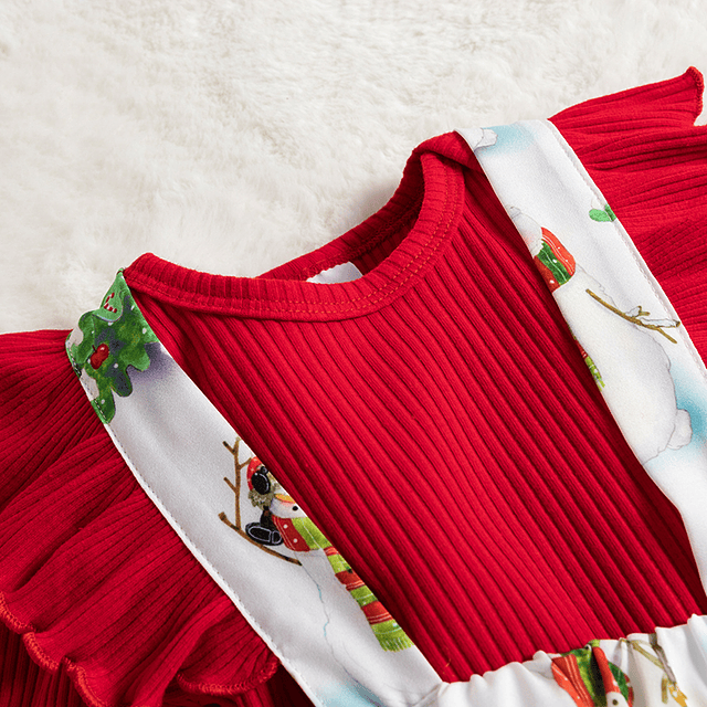 Navideña | Conjunto vestido, pilucho y cintillo