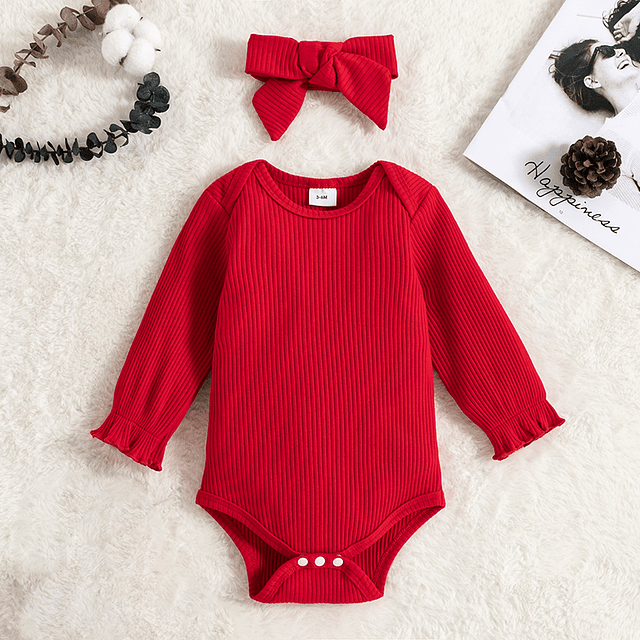 Navideña | Conjunto vestido, pilucho y cintillo