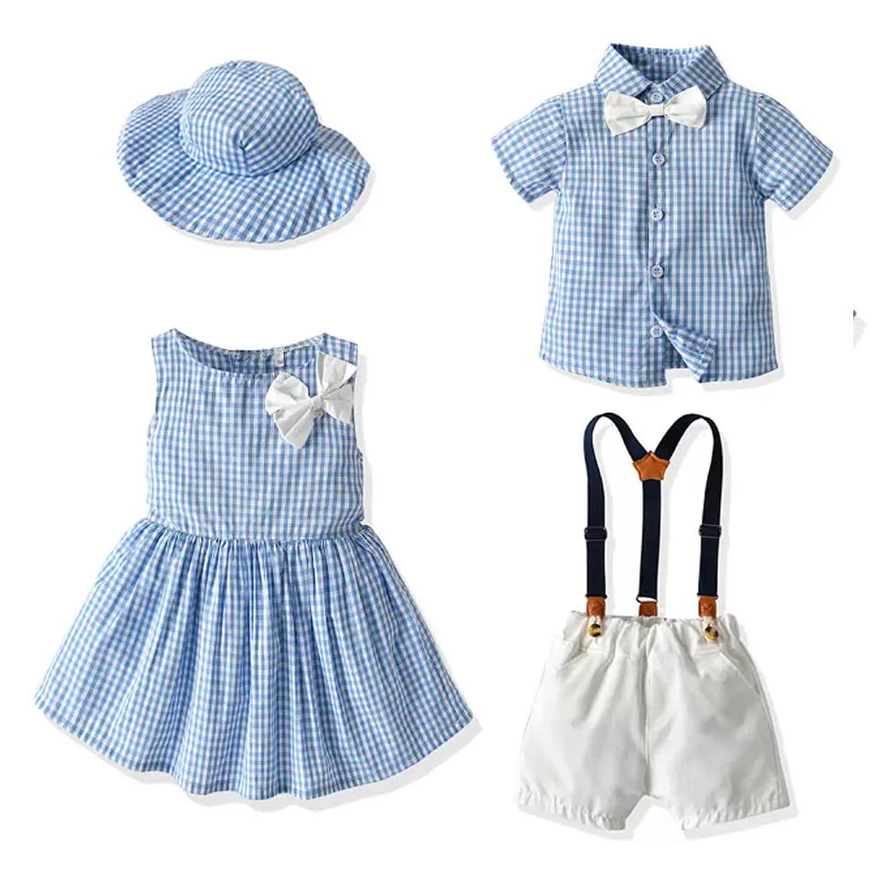 Conjunto vestido gorro, camisa con short, suspensores 1