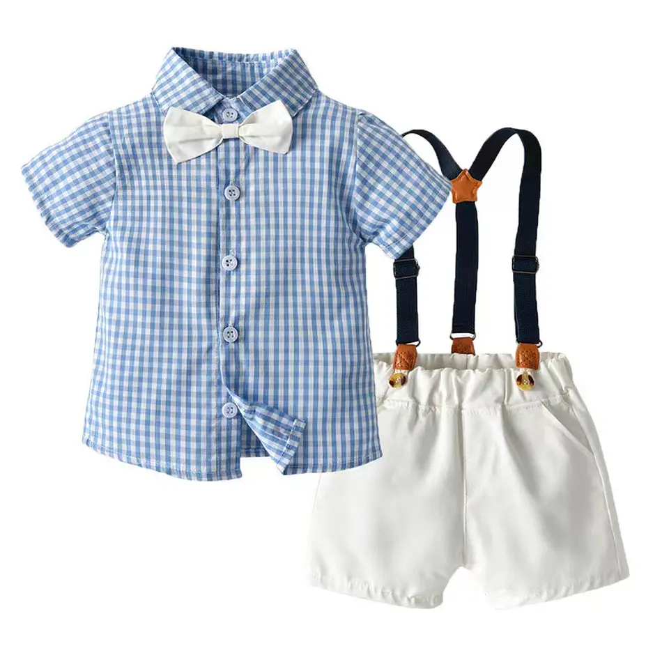 Conjunto vestido gorro, camisa con short, suspensores 3