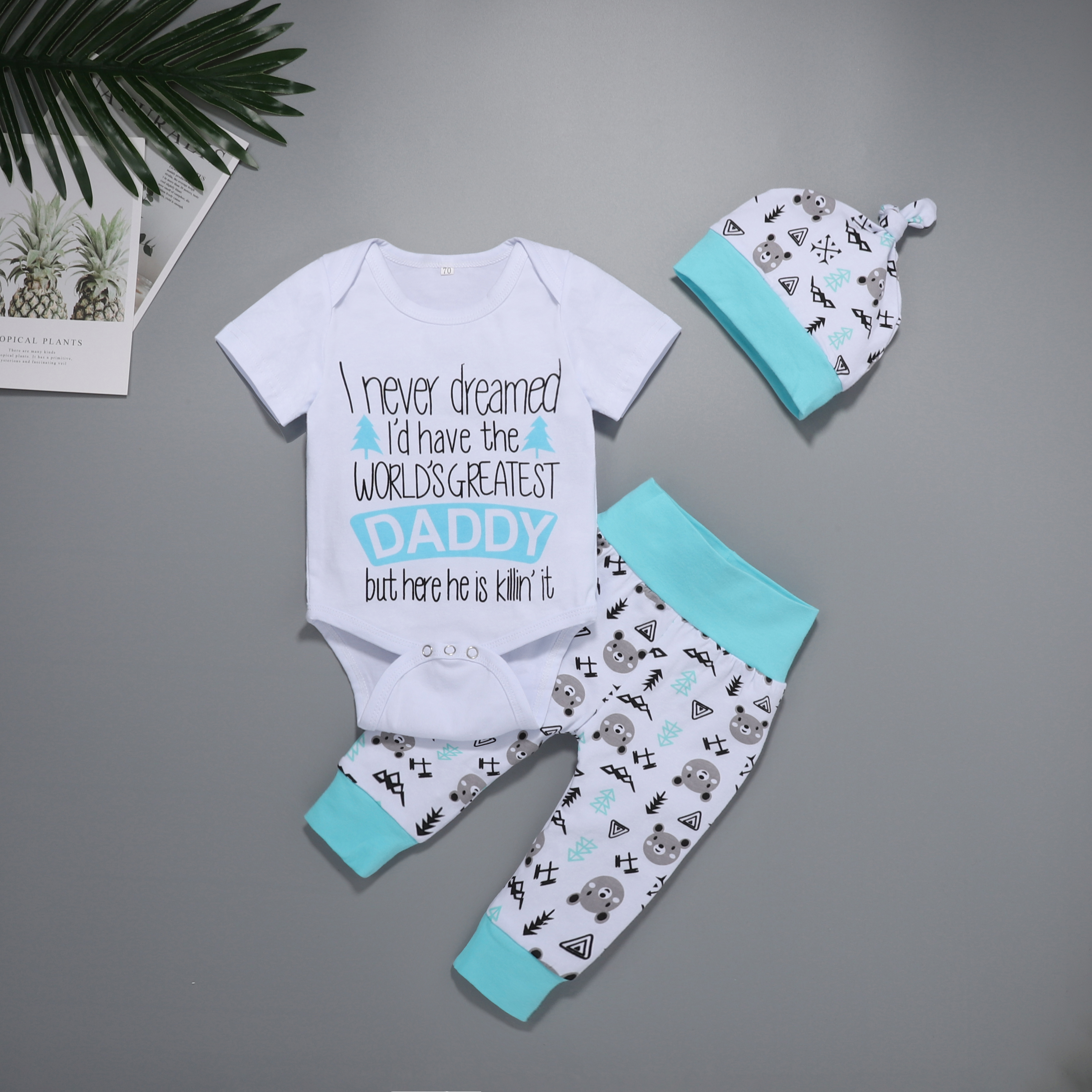 Daddy is the best | Conjunto pilucho, pantalón y gorrito 1