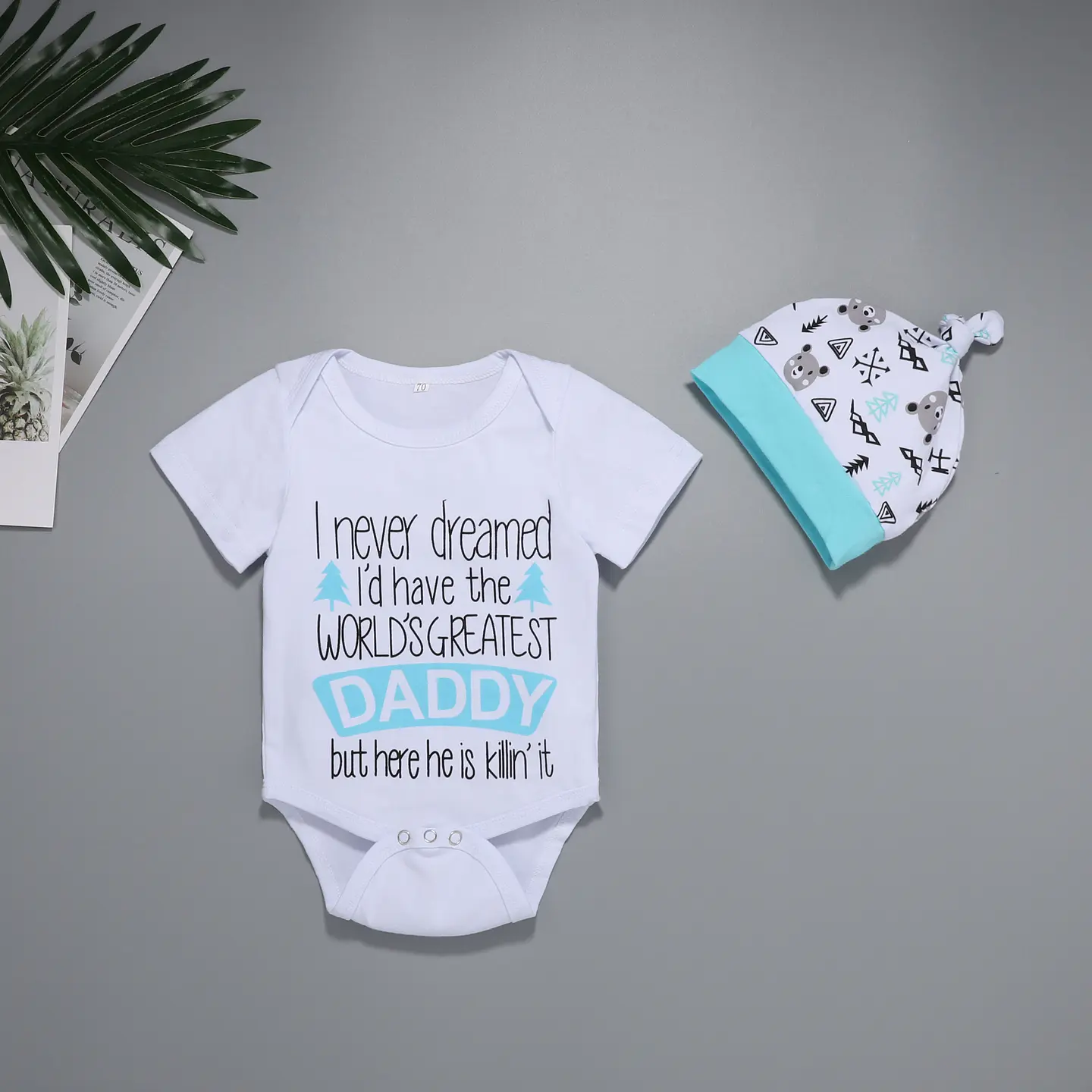 Daddy is the best | Conjunto pilucho, pantalón y gorrito 2