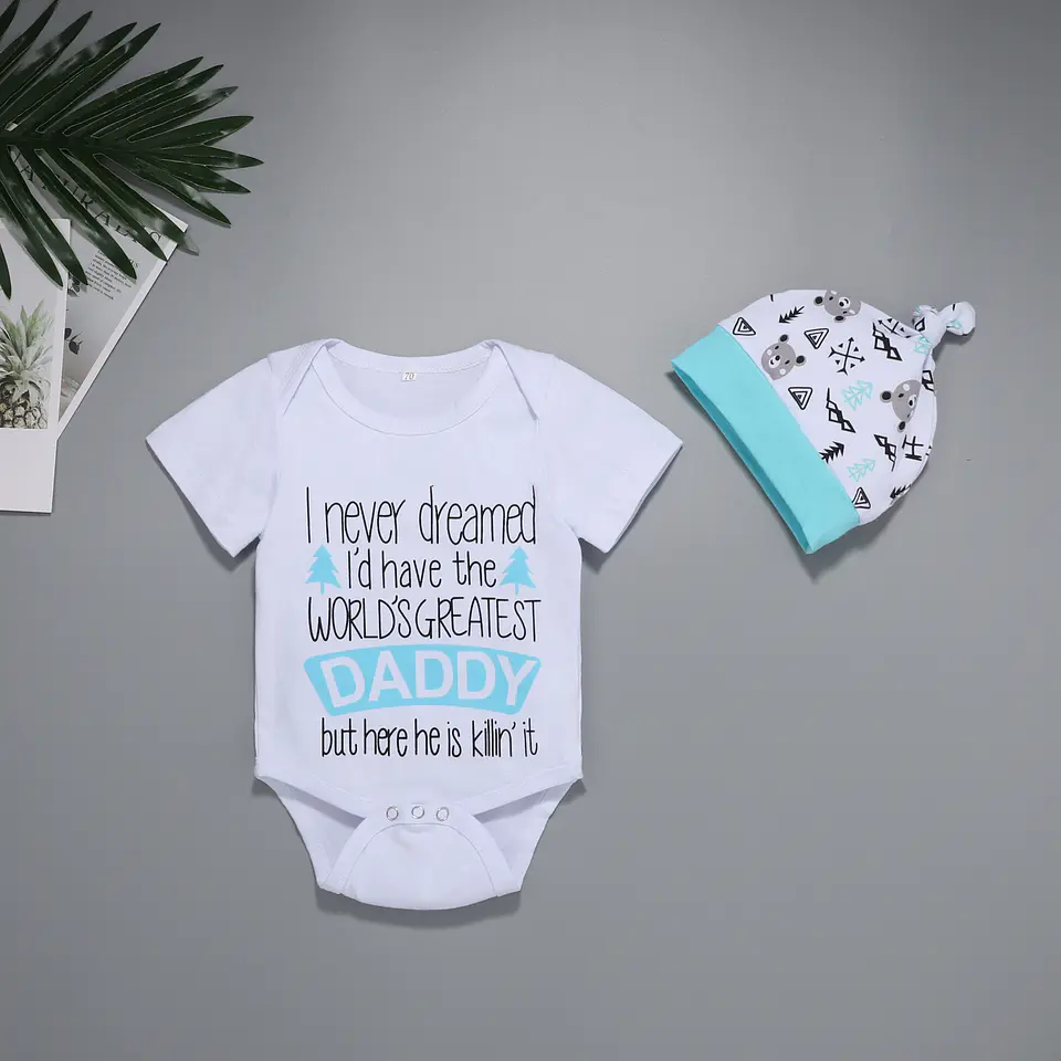 Daddy is the best | Conjunto pilucho, pantalón y gorrito 2