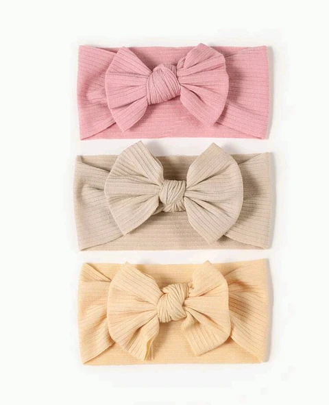 Pack 3 Cintillos para Bebé tonos pasteles | Diademas Suaves y Ajustables 