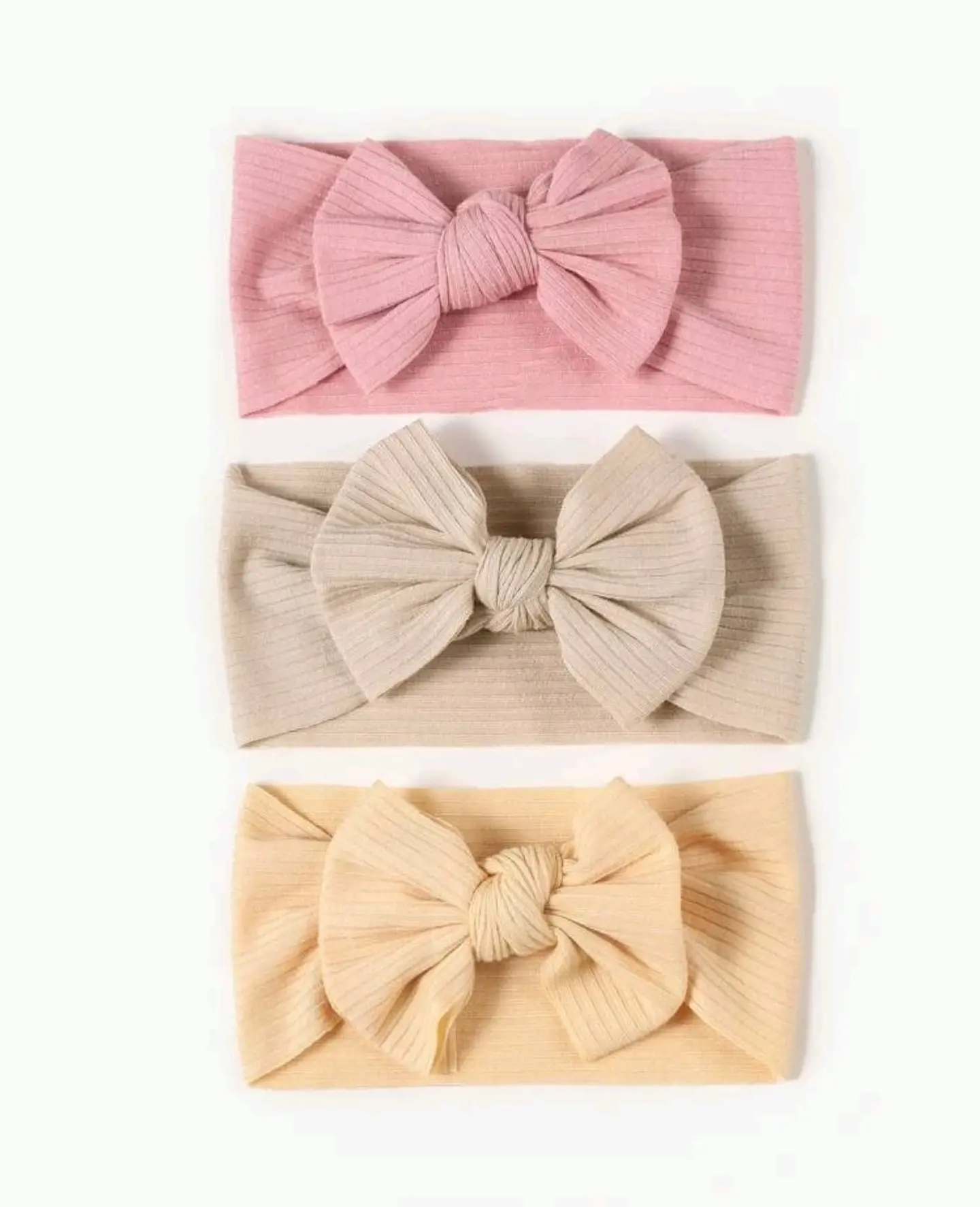 Pack 3 Cintillos para Bebé tonos pasteles | Diademas Suaves y Ajustables  1