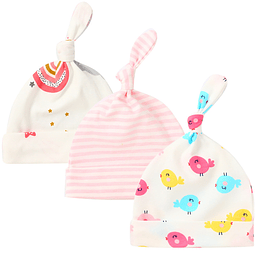 Pajaritos soñadores| Set 3 Gorritos rosados pajaritos