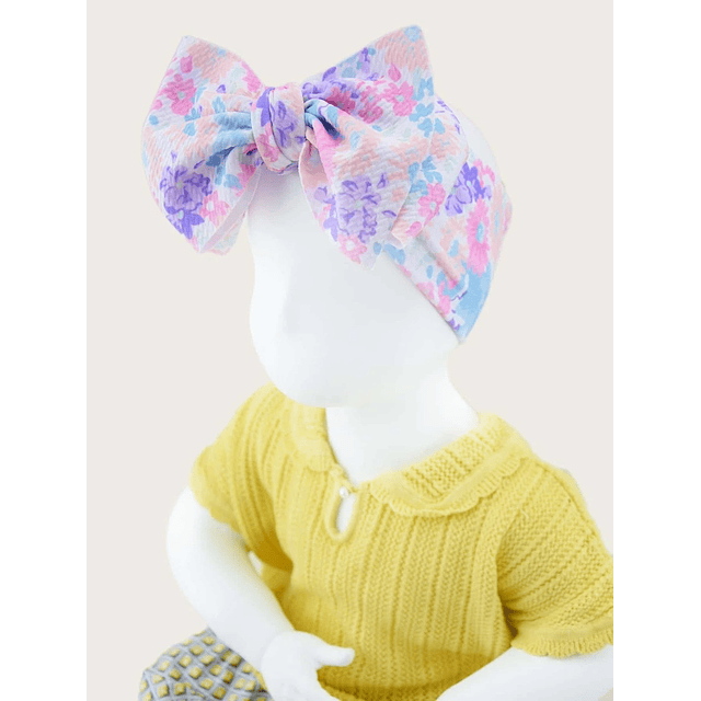 Primavera Primaverita | Set 3 cintillos maxi lazos morado y con flores