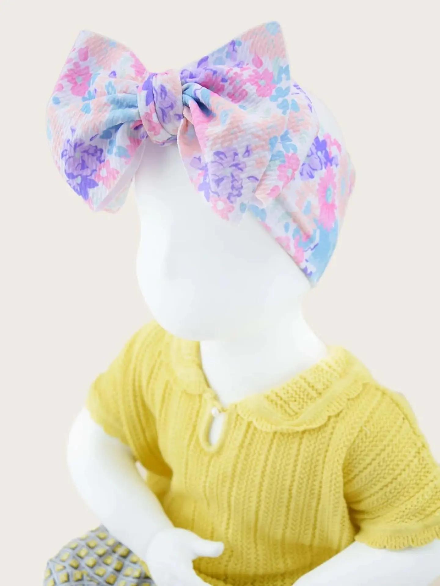 Primavera Primaverita | Set 2 cintillos maxi lazos morado y con flores 3