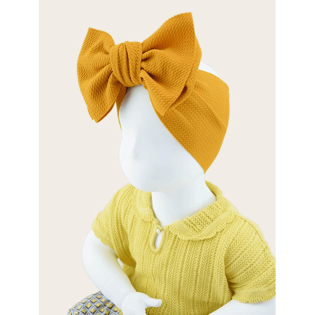 Primavera Primaverita | Set 2 cintillos maxi lazos beige y amarillo