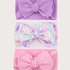 Primavera Primaverita | Set 3 cintillos maxi lazos morado y con flores