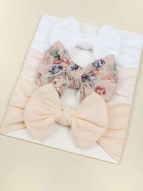 Set 3 Cintillos Diadema Bebe Niña beige