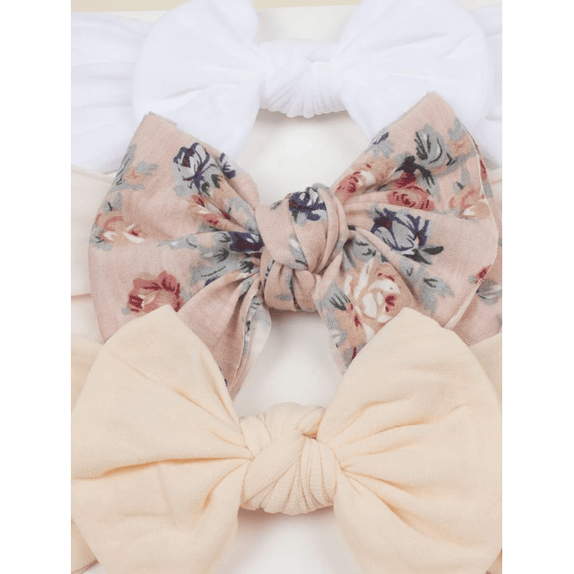 Set 3 Cintillos Diadema Bebe Niña beige