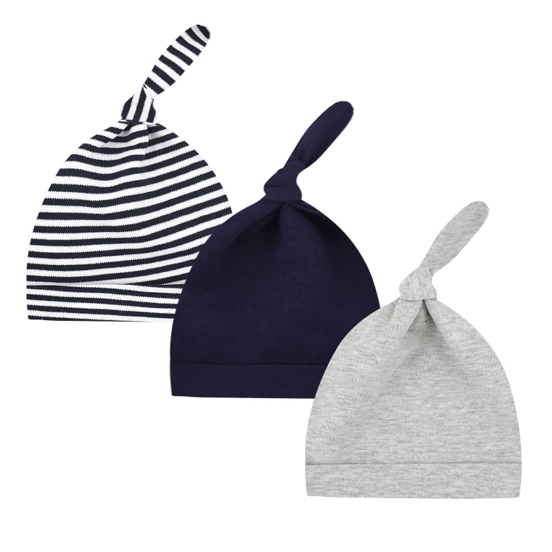 Elegant | Set 3 Gorritos: azul marino, rayas y gris 1
