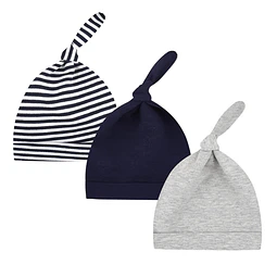 Elegant | Set 3 Gorritos: azul marino, rayas y gris