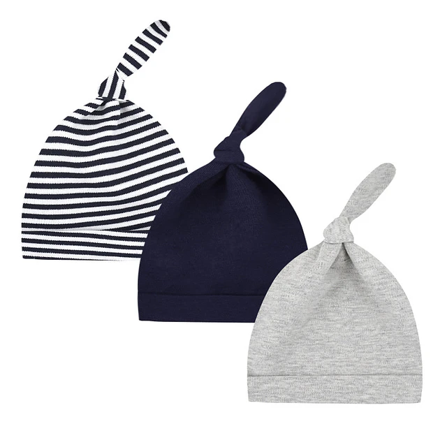 Elegant | Set 3 Gorritos: azul marino, rayas y gris