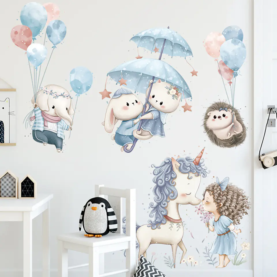 Sticker de Pared Infantil Sweet Girl Unicornio 2x (90x30 cm) vinilo 1