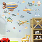 ✈️ Aviones y Avionetas en Acuarela | Set Completo de 4 Láminas 90x30 cm | Vinilo Sticker de Pared Infantil - Miniatura 4