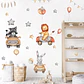 Animales leon mapache y conejo  90x30cm | Vinilo sticker pared - Miniatura 1