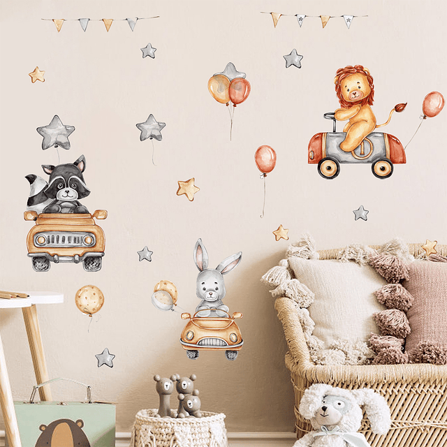 Él y sus animales 90x30cm | Vinilo sticker pared