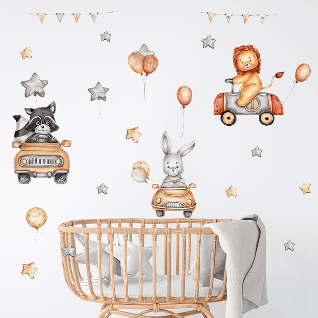 Él y sus animales 90x30cm | Vinilo sticker pared