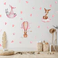 Sticker de Pared Infantil Sweet Pink Animals | Vinilo Decorativo 90x30cm Estilo Acuarela - Miniatura 1