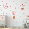 Sticker de Pared Infantil Sweet Pink Animals | Vinilo Decorativo 90x30cm Estilo Acuarela