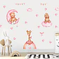 🩷 Sweet Pink Animals | Set de 4 Láminas 90x30 cm | Vinilo Sticker de Pared Infantil en Acuarela - Miniatura 1