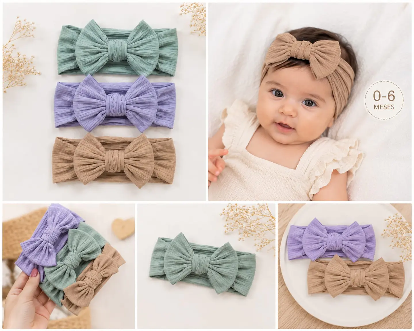 Set cintillos bebe diadema 0 a 6 meses 2