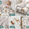 Manta Bebé beige animales Extra Suave 100x75 cm
