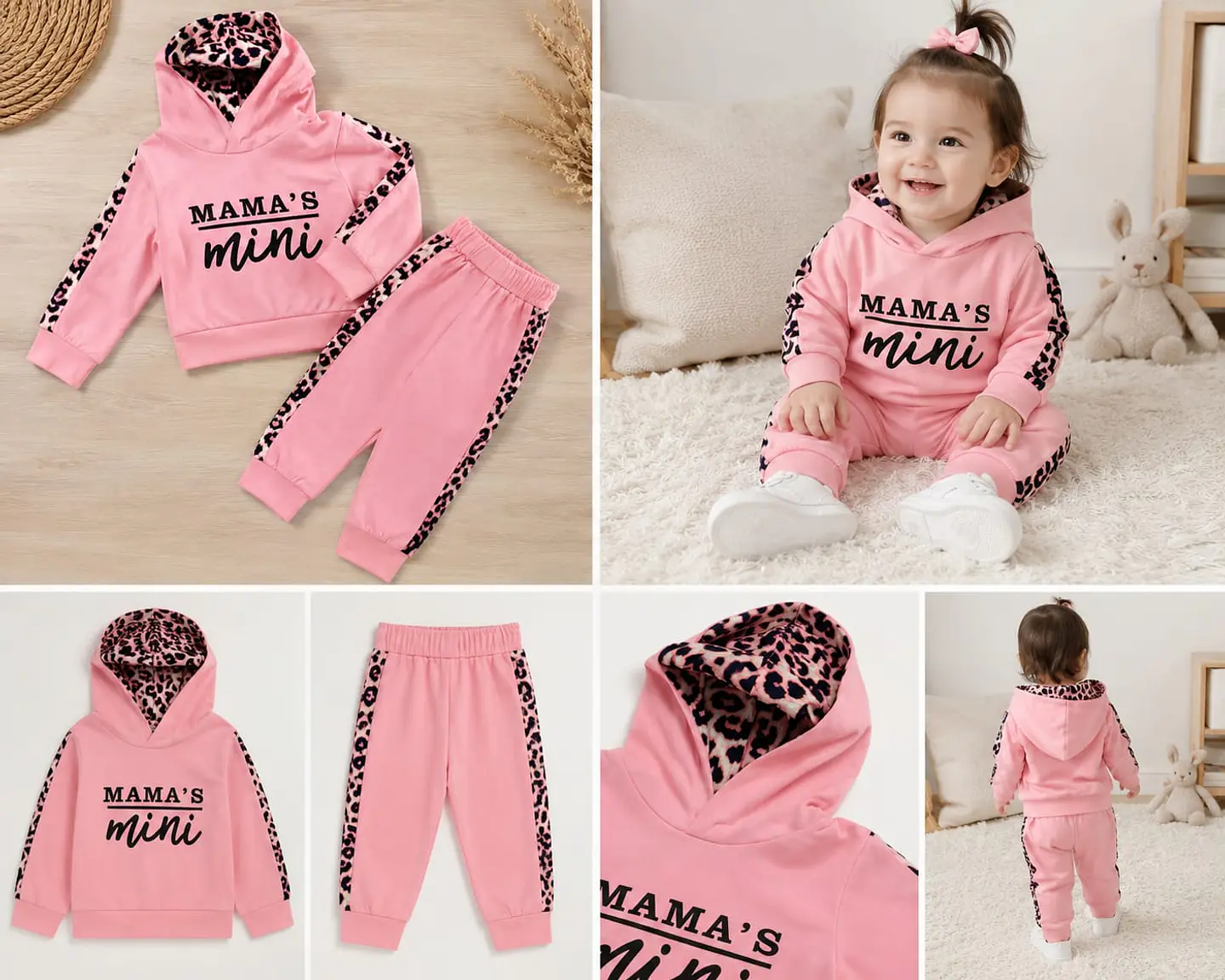 Set Bebé Niña 3 Piezas Polerón, Pantalón y Cintillo 3