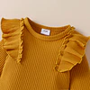 Conjunto bebe niña amarillo pantalon body y cintillo