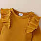 Conjunto bebe niña amarillo pantalon body y cintillo - Miniatura 4