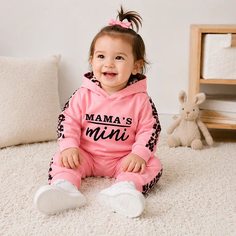 Set Bebé Niña 3 Piezas Polerón, Pantalón y Cintillo